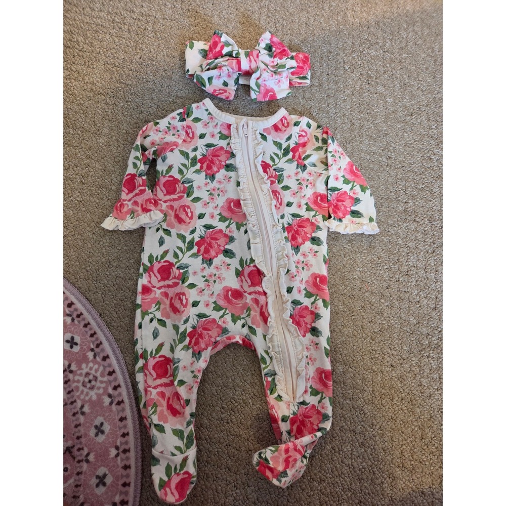 Mud pie baby girl sleeper 0-3 mos